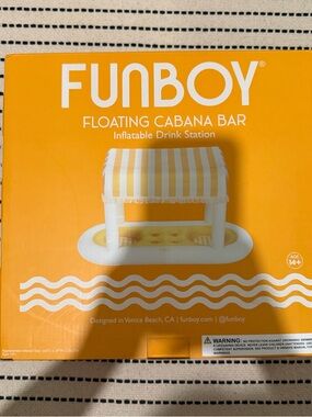 FUNBOY Floating Cabana Bar - Yellow & White